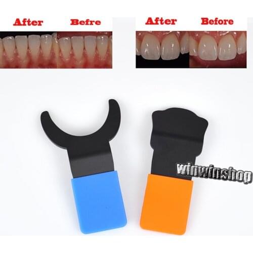 2PCs Dental Contraster Dentist Orthodontic Endodontics Silicone Contraster Oral Black Background Board Photography