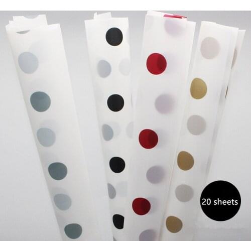 20 Sheets Caramel Film Flower Wrapping Paper 58*58cm Waterproof Dots Bouquet Packaging Materials Gift Wrapping Paper