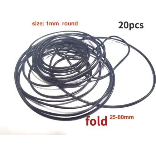20pcs 1mm round mixed size belt for Repeater tape recorder cassette deck CD DVD player walkman fold