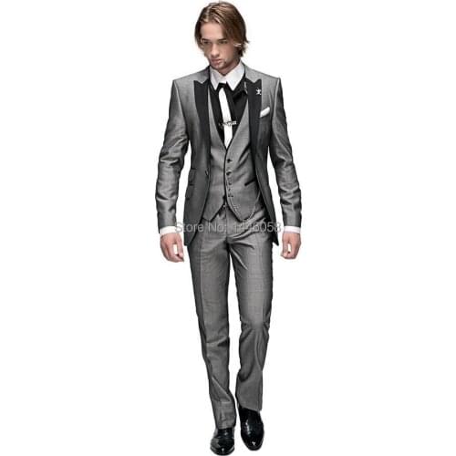 2018 Italian Groomsmen Suit Business Custom Made Formal Dress Men Wedding Suits Groom Tuxedos For Men 3 Piece Suit Slim Fit