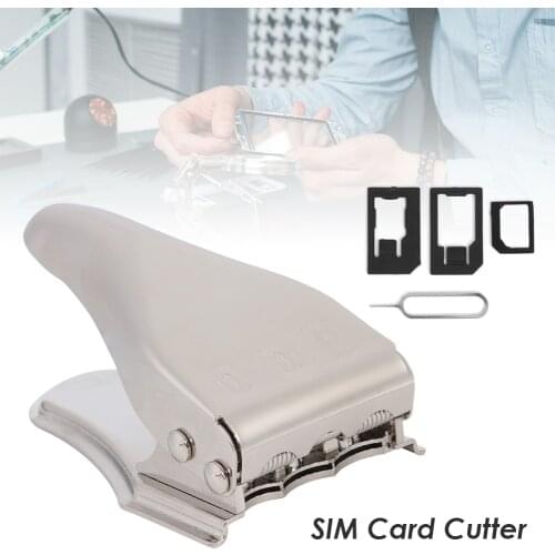 3 in 1 SIM Card Cutter Manual Modify Zinc Alloy Nano Mini Micro Portable Tools for Outdoor Mobile Phone Decoration
