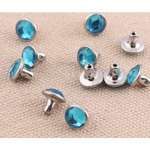 30PCS/lot 8mm Acrylic Crystal Top Quality Stud Rivets for Clothes Handbag Shoes Belt Decoration
