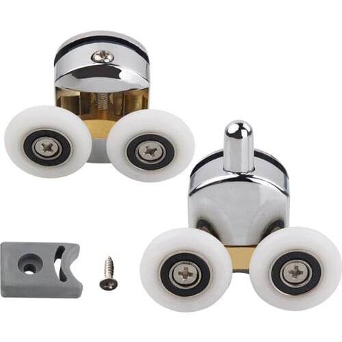 4Pcs Twin Shower Screen Door Rollers/Runners/Wheels Top & Bottom 23mm Replacement Shower Door Roller Bearing Wheel