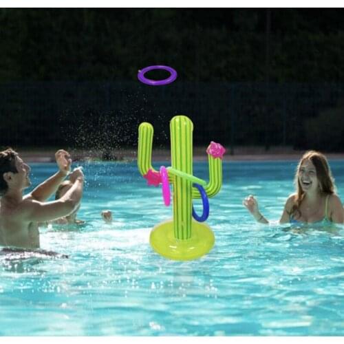 Outdoor Swimming Pool Accessories Inflatable Cactus Ring Toss Game Set Party Bar