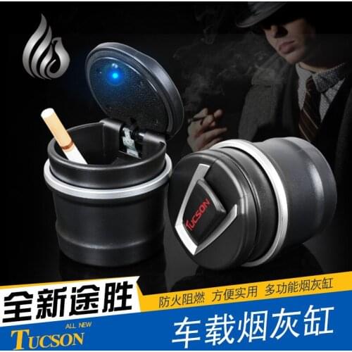 Car Ashtrays Blue LED Light for Car Cup Holder For Hyundai Tucson 2015 2016 2017 2018 Led Cup