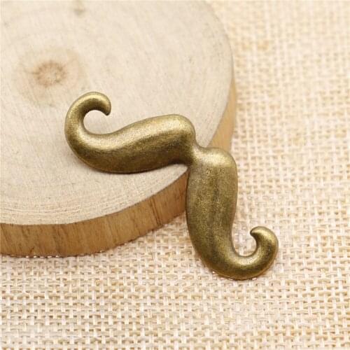 Free shipping 18pcs 44x18mm antique bronze Moustache charms diy retro jewelry fit Earring keychain hair card pendant accessories