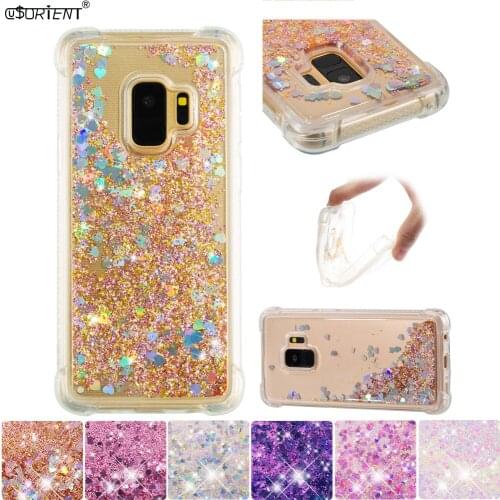 Bling Glitter Liquid Quicksand Case For Samsung Galaxy S9 S 9 Bumper Cover SM-G960F/DS SM-G960X Soft Silicone Shockproof Cases
