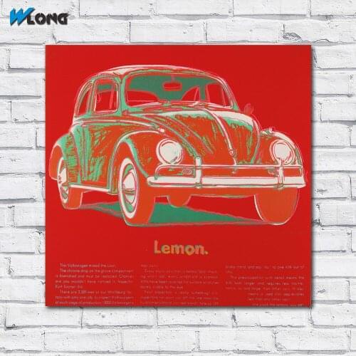 Large size Printing Oil Old-fashioned Sedan by Andy Warhol wall art canvas prints pictures for living room and bedroom No Frame