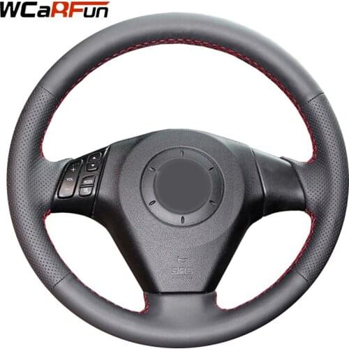WCaRFun Customized Name Hand Stitched Black Artificial Leather Steering Wheel Cover for Old Mazda 3 Mazda 5 Mazda 6 2003-2009