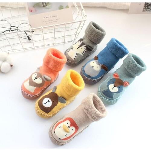 Baby Sock Shoes Baby Girl Baby Boy Floor Anti-slip Shoes Cotton Toddler Floor Socks First Walker Shoes Baby Warm Walking Shoes