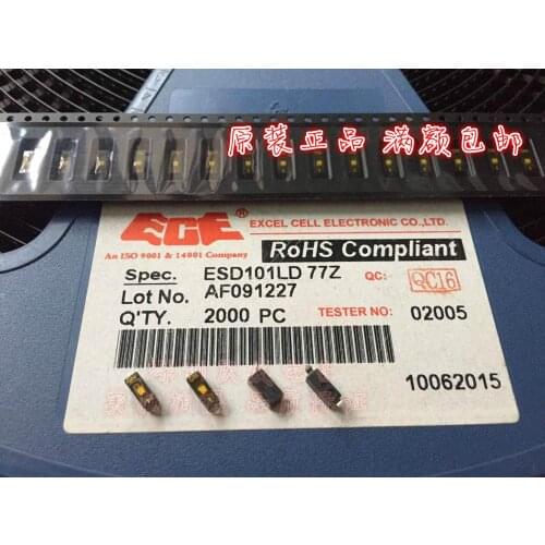 Original new 100% ESD101LD dial switch 1 bit 1P SMD 2pin space 2.54mm black film