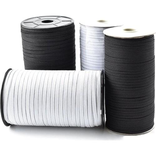 Elastic Bands White and Black 5 Yards 3/6mm Elastic Bands for Clothes DIY Garment Sewing Accessories High-Elastic Sewing Bands