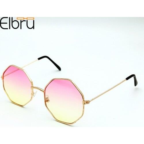 Elbru Vintage Irregular Sunglasses Fashion Brand Designer Sun Glasses Men UV400 Clear Lens Sunshades Colorful Eyewear For Women