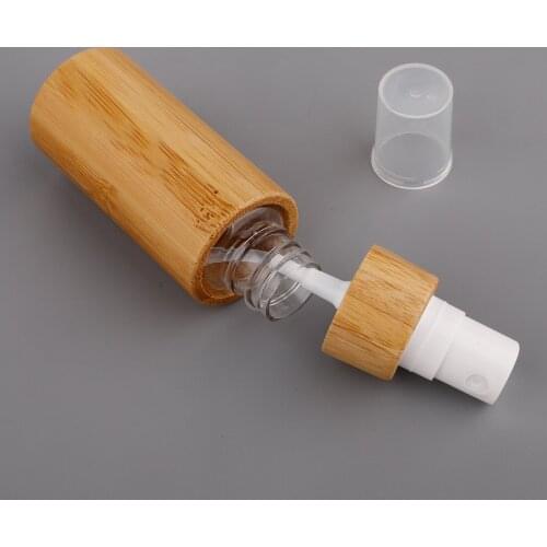 20ml High Grade Natural Bamboo Cosmetic Toner Lotion Bottle Handmade PET Bamboo Spray Nozzle Refillable Container