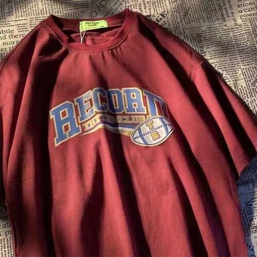 100% Cotton Graphic Tees Women Oversized T Shirt Short Sleeve Casual Top Summer Casual Tshirt Streetwear Baseball Sport T-shirt