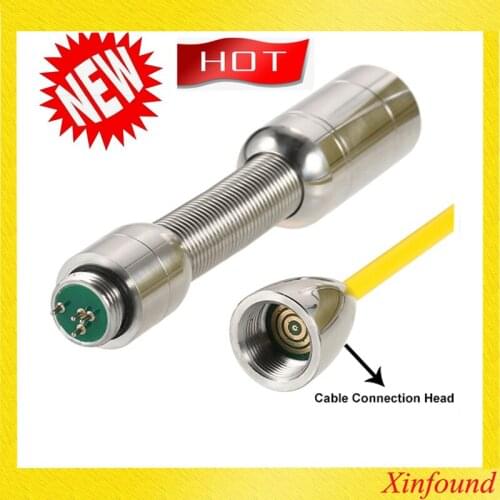 Long Spring Stainless Steel Pipe Camera Head With 12Pcs Adjusting Lights For Pipe Inspection Camera System Repair Replacement