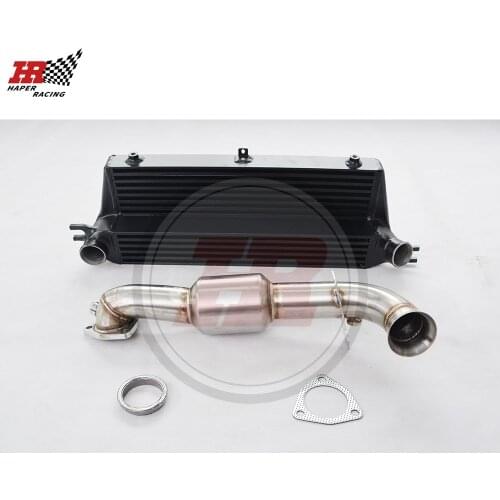 HP RACING Bar and Plate Intercooler + 200cell Cat Downpipe Set For Mi ni R56 R57 R58 R59 R60 2010