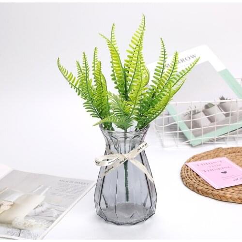 Wedding Indoor Outdoor Home Garden Decor Imitation Shrubs Bushes Persian Grass Fake Plants Plastic Artificial Fern Leaves