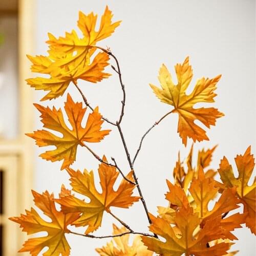 INS 84.5cm Green Plant Red Maple Leaf Artificial Flower Artificial Flower Wedding Craft Decoration Garden Decoration