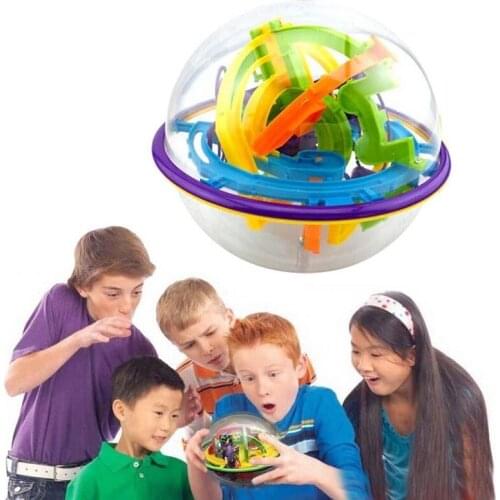 JOYLIVE 3D Magic Intellect Ball Magnetic Balls IQ Balance Toy Educational Classic Maze Ball 100 Levels Marble Puzzle Game
