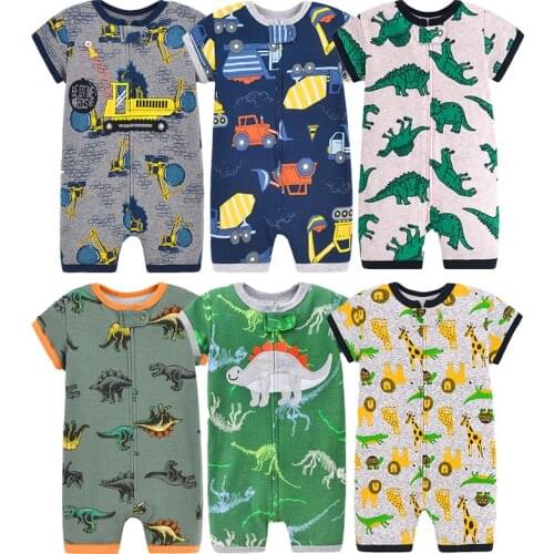 Summer 2021 Toddler Girl Romper Newborn Baby Clothing Short Sleeve Cartoon Pattern Cotton Infant Jumpsuit 0-24m Baby Costume