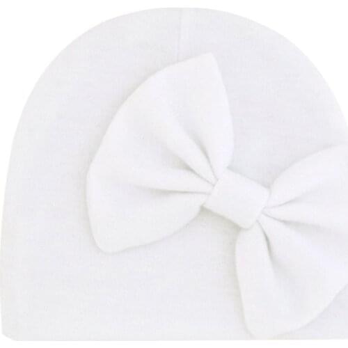 M76C Newborn Beanie Hat Gloves Set Baby Bow Mittens Kit Infants Autumn Winter Warm Cotton Head Wrap Glove Shower Gifts