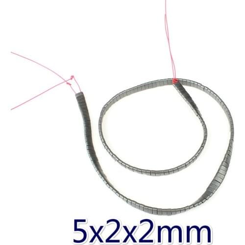 Natural Obsidian Magnet Beads Vacuum Plated Rectangular Hematite Beads DIY Bracelet Necklace Accessories