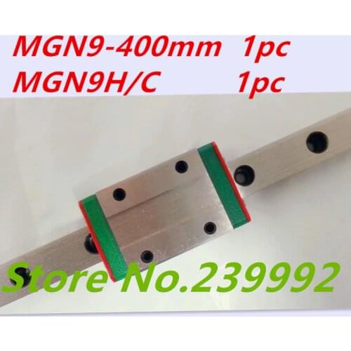 Kossel Mini MGN9 9mm miniature linear guide MGN9 400mm linear rail way + MGN9C or MGN9H Long linear carriage for CNC X Y Z Axis