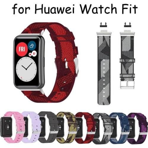 Multicolor Nylon Watch Strap for Huawei Watch Fit Smart Watch Sports Wrist Band Replace Bracelet Canvas Band for Huawei Fit