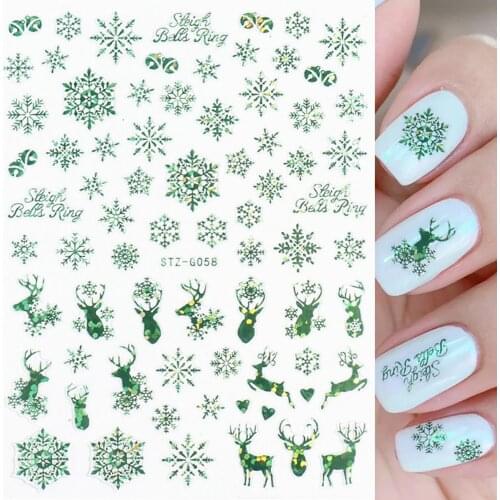 3Pcs Nail Sticker Decal Nail Art Transfer Foils Christmas Tree/Snowflake/Elk Adhesive Nail Art Sticker Decal Manicure Decor Art
