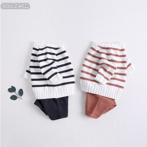 Newborn Baby Girl Clothes Autumn Kniited Baby Clothes 100% Cotton Baby Boy Clothes Set Stripe Baby Clothing Set For Boy Outfits