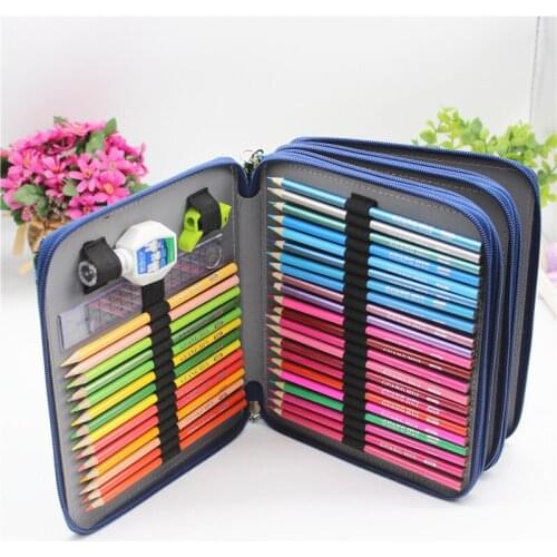 127 Holes Art Pen Pencil Bags Kawaii Canvas Large Pencil Case Cosmetic Brush Pen Box School Punch Office Stationery For Girls