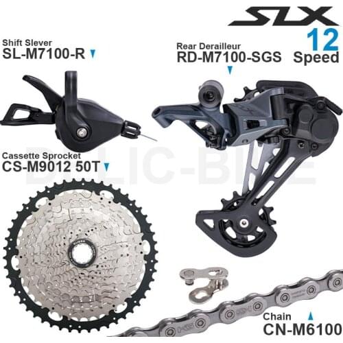 SHIMANO SLX M7100 1x12 Speed Groupset with Shifter Rear Derailleur and Cassette Sprocket 11-50T/52T CN-M6100 Chain Original