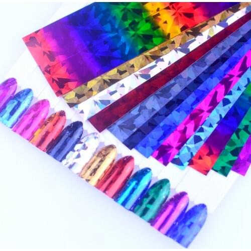 12 colours Nail star transfer paper hot sale Laser AB Color Japanese style nail foil sticker nail polish adhesive sticker set