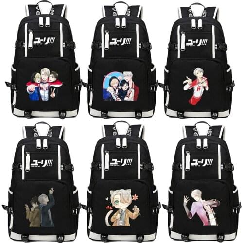 YURI!on ICE Cosplay Backpack Anime Yuri on ice Nylon School Bag Unisex