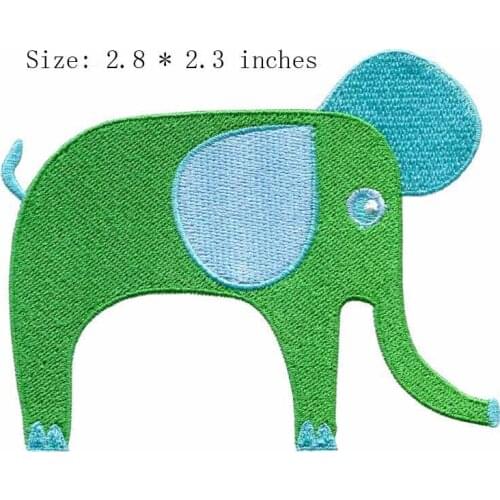 The green color Elephant 2.8"wide embroidery for sewing on/iron on/snap on tools