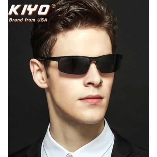 KIYO Brand 2020 New Men Square Polarized Sunglasses Aluminum and Magnesium Classic Sun Glasses UV400 Driving Eyewear 8177