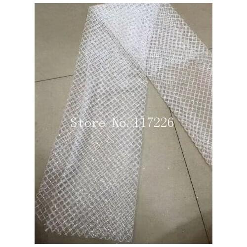 Modern design french net lace fabric JRB-35201 glued glitter african Tulle lace for nice dress