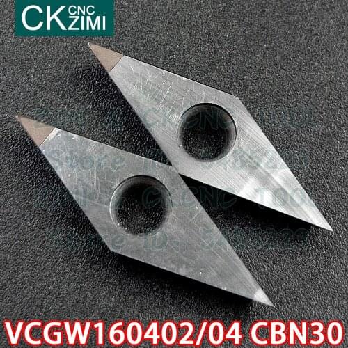VCGT VCGW160402 CBN30 VCGW160404 CBN30 Cubic boron nitride CBN inserts CNC lathe cutting tools VCGW VCGT 1604 for Hardened steel