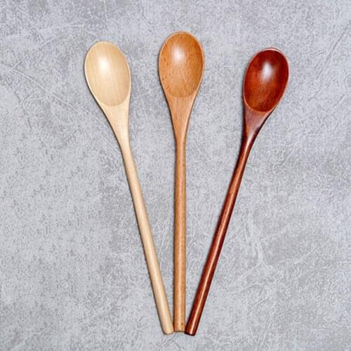 Japanese-Style Long Handle Wooden Spoon Coffee Stirring Rod Tea Dessert Spoon Mixing Soup Spoon Tableware Kitchen Supplies