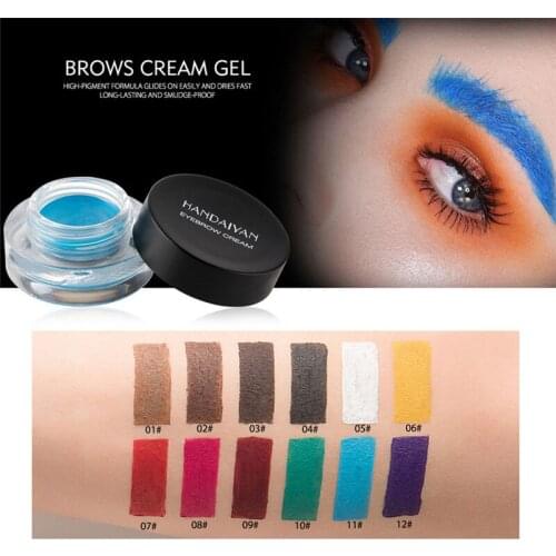 12 Color Eyes Comestic Waterproof Eyebrow Gel Makeup Long Lasting Liquid Eyebrow Cream Eye Brow Makeup Set with Eyebrow Brush