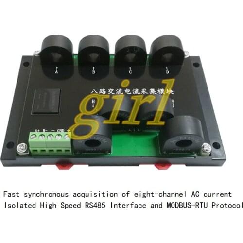 Eight AC current acquisition module MODBUS-RTU protocol RS485 current measuring current transmitter