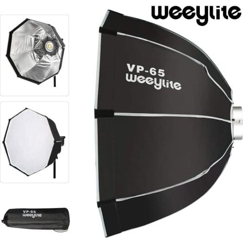 Weeylite VP-65 65cm Octagon Umbrella SoftBox Portable Outdoor Folding Flash Soft Box Bowens Mount for COB Video Light Speedlite