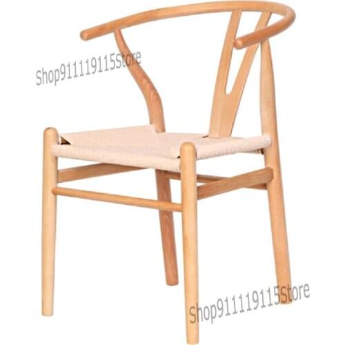 Y Chair Solid Wood Nordic Simple Modern Dining Chair Leisure Armback Household Wooden Chair Chinese Rattan Study Circle Chair