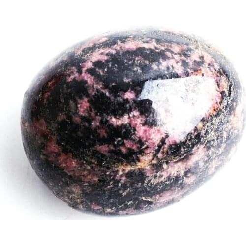 1PC Natural Rhodonite Palm Tumbled Stone Polished Gemstone Healing Freeform Shape Decor