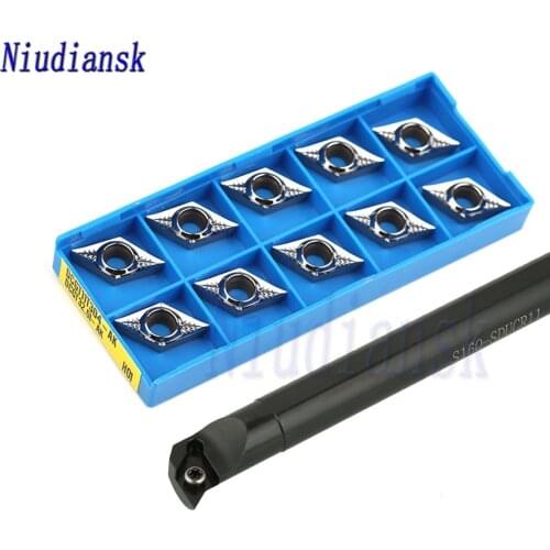 10pcs DCMT11T3 Carbide Inserts 1pc S16Q-SDUCR11 Internal Turning Tool Holder S20R-SDUCR11 S25S-SDUCR11 CNC Lathe Tools SDUCL Set