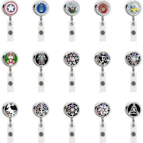 BJ-13 316L stainless steel Badge Holder Essential Oil Diffuser Locket Name Tag Alligator Clip Holder Free 10pcs pads