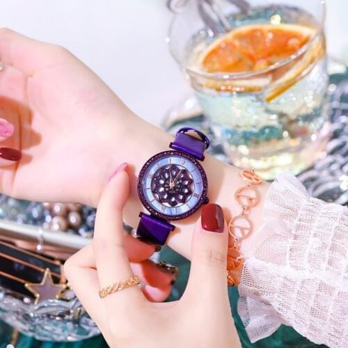 2019 New Elegant Purple Women Watches Quartz Watch Ladies Top Brand Luxury Female Watch Girl Clock Relogio Feminino Gift Box