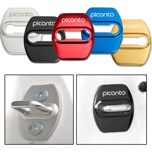 4pcs Car-Styling Door lock Cover Car Emblem Fit For KIA Picanto Accessories Stainless Steel Car Styling