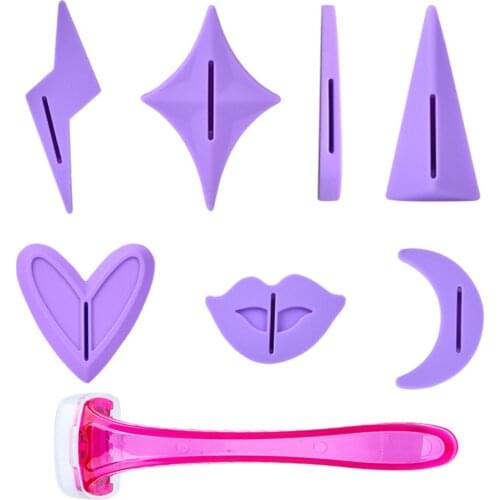 8Pcs/Set Bikini Privates Shaving Stencil Set Female Hair Trimmer Shaver Sexy Secret Intimate Shaping Tools Intimate Hair Shaving